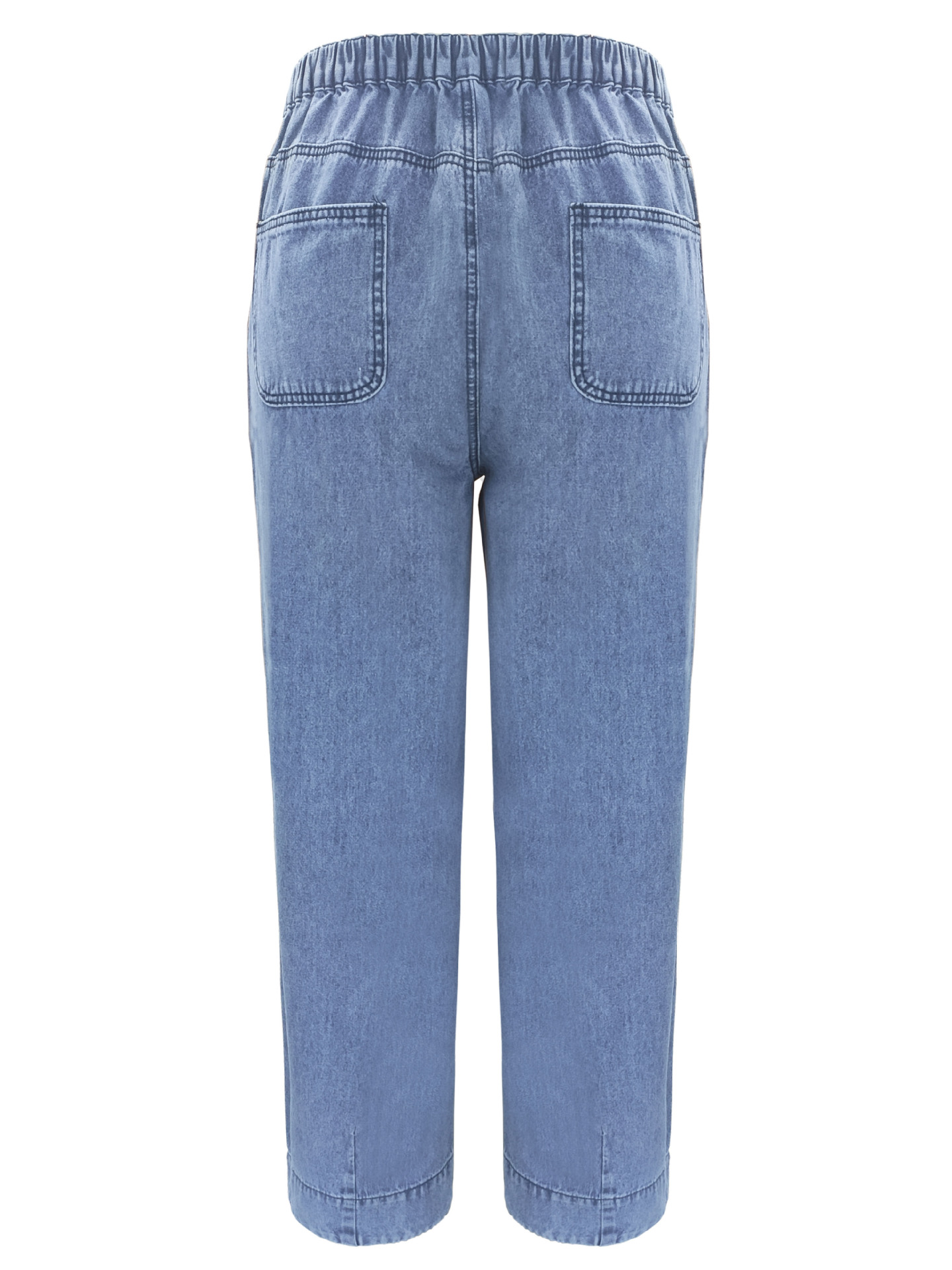 Dames denim jeans met elastische taille harlequin model losvallend_voghion.com