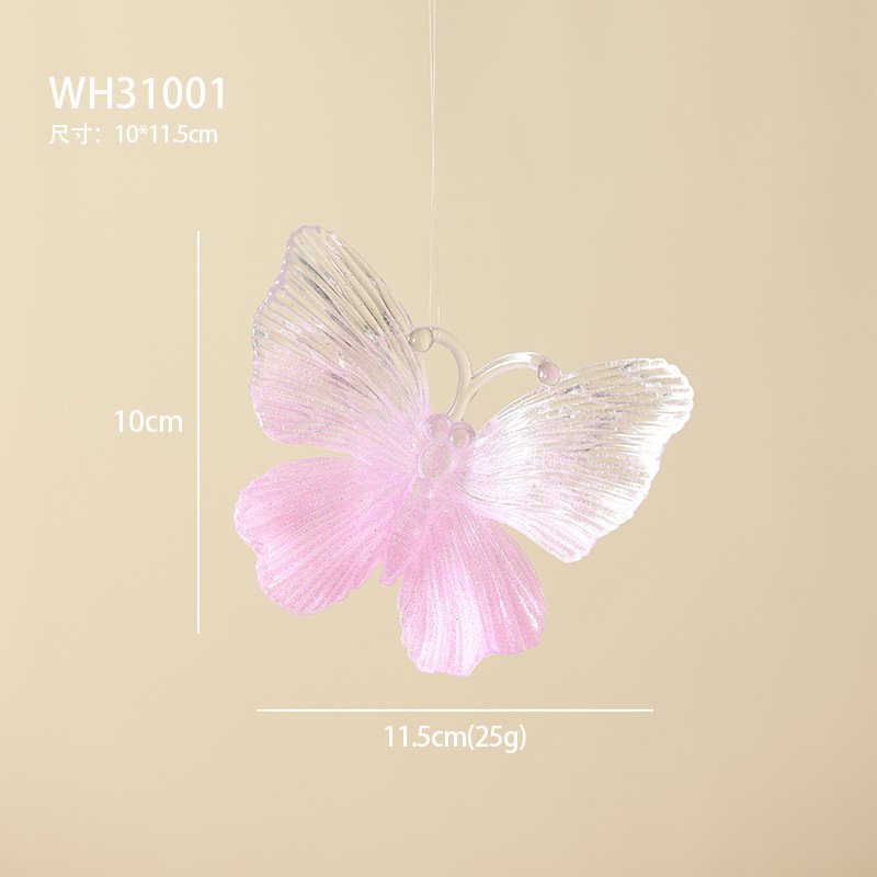 Nuevos adornos de árbol de Navidad transfronterizos colgante rosa transparente polvo acrílico colgante escena diseño props de disparo