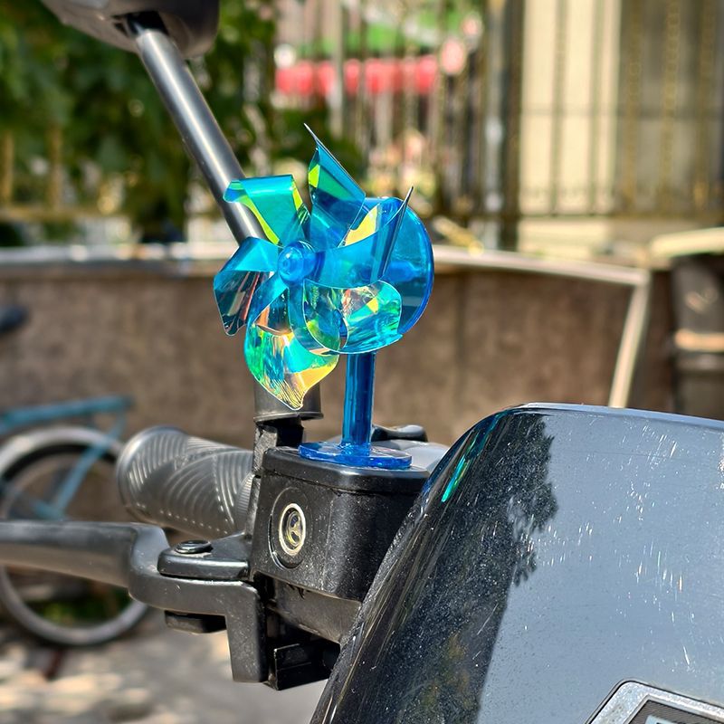 Vehículo eléctrico motocicleta energía eólica colorido pequeño molino de viento generación de energía eólica LED brillante decoración de automóviles decoración de automóviles