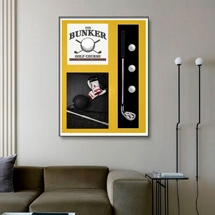 Golf hanging painting, living room decoration painting, sofa background wall three-dimensional painting, entrance hall painting, club creative hanging painting