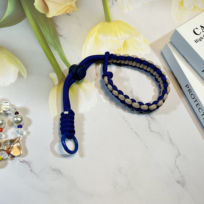 Cordón corto de muñeca hecha a mano de celebridades de Internet, color mezclado innovador, cordón para teléfono móvil anti-pérdida, llave para cámara, cordón para teléfono móvil, tarjeta