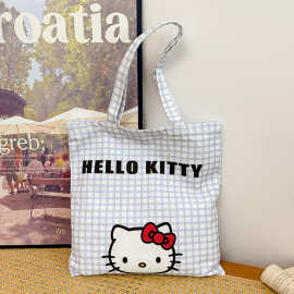 可爱帆布卡通手提包轻便百搭外出手提包女上班族杂物休闲单肩包