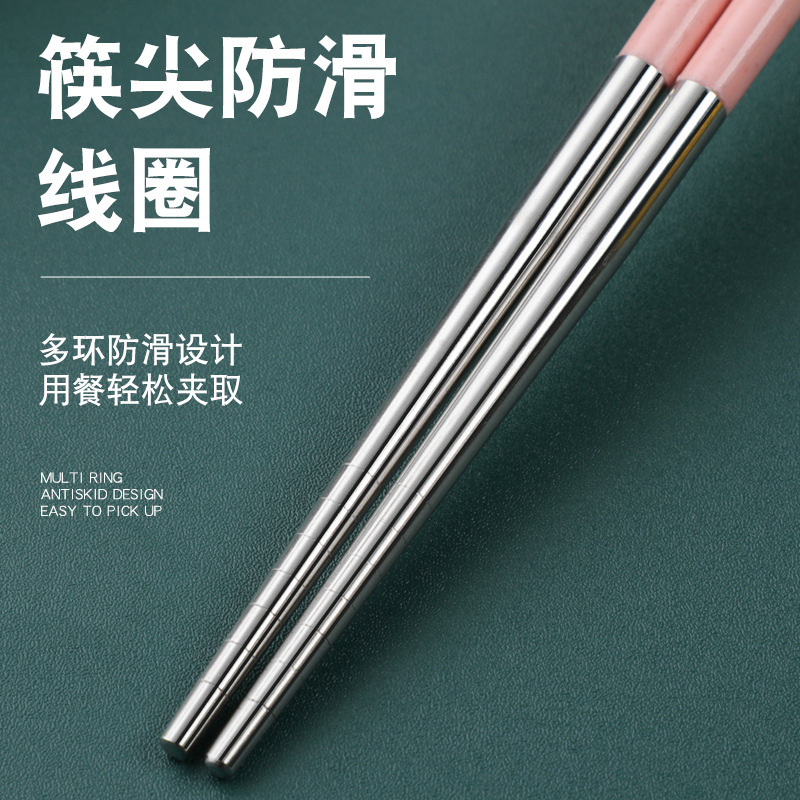 【便攜餐具套裝】筷子勺子三件套高顏值不鏽鋼叉子單人可愛收納盒