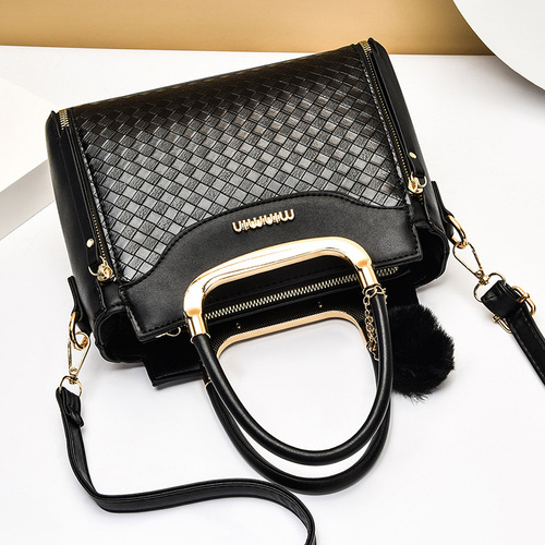  new Korean style large-capacity women's bag, fashionable and simple one-shoulder crossbody bag, middle-aged mother bag, plaid temperament bag
