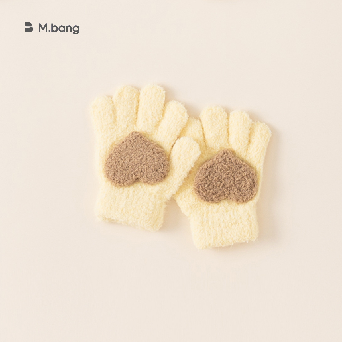 Yoobao ropa infantil guantes de niñas amor guantes de lana otoño y invierno nuevo bebé dulce guantes de punto de cinco dedos