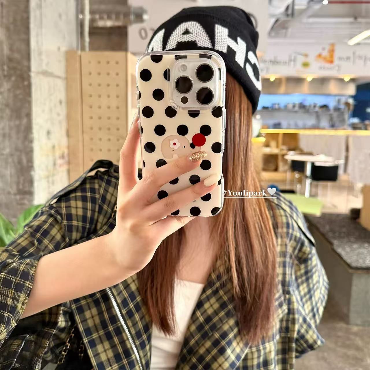 Cute Polka Dot Round-nosed Elephant Case For IPhone 16, Pro, 17 Pro Max, Full Coverage_voghion.com
