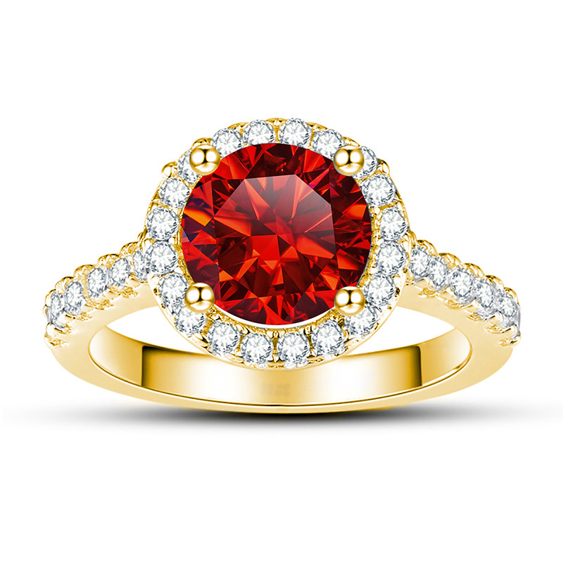 1 quilate 6.5mm anillo de diamante de color oro anillo de diamante de plata S925 propuesta de matrimonio anillo de mujer explosivo lote