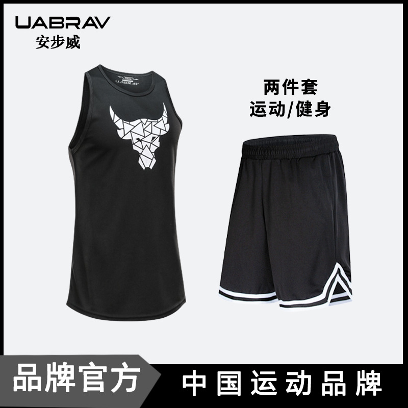 夏季新款健身服男运动服套装运动背心运动短裤宽松篮球裤健身套装|ms
