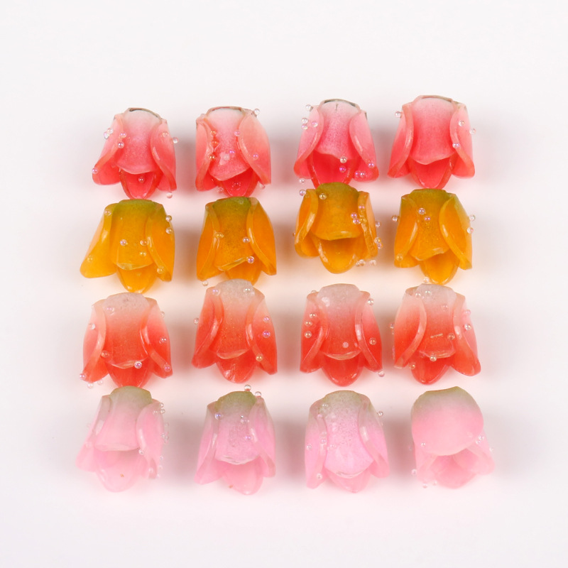 Acrílico Termocontraíble tulipán flor DIY accesorios de la joyería pendientes horquilla accesorios para el cabello colgante materiales hechos a mano al por mayor