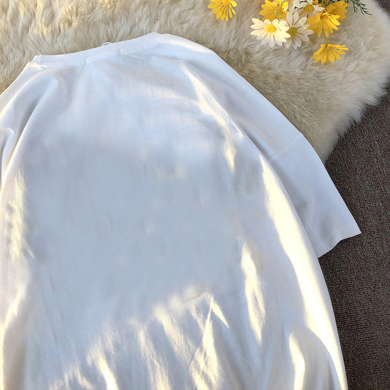 T-shirt à manches courtes 100 % coton pour femme_voghion.com