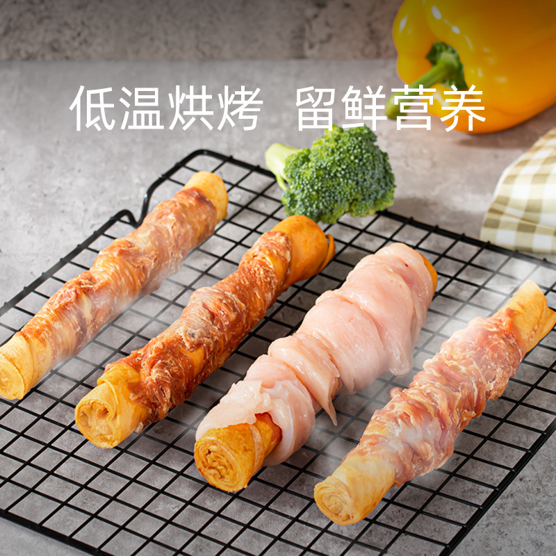 Perro palillos de molienda bocadillos mascotas Teddy perros pequeños y medianos pollo pato seco resistente a la mordida limpieza de dientes hueso entrenamiento recompensas