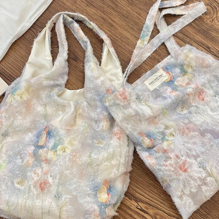 5381 New Lace Fairy Flower Vest Bag Hand Bag Large Capacity Shoulder Bag Lazy Style Armpit Bag