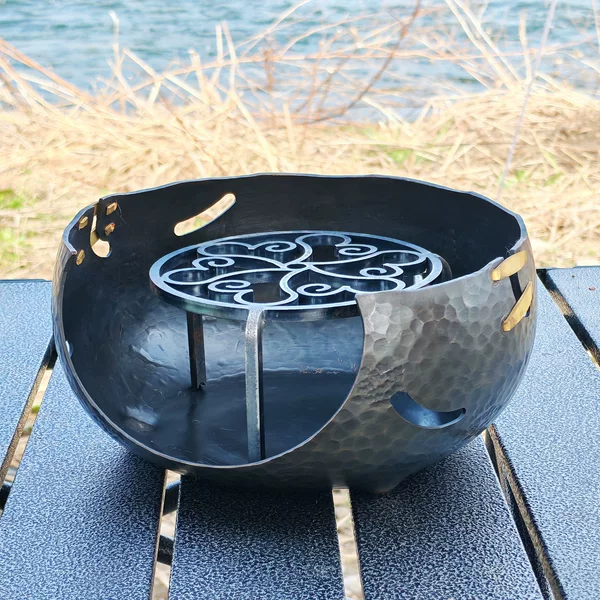 Copper Handmade Barbecue Grill Camping Copper Barbecue Stove Portable Barbecue Grill Household Outdoor Small Charcoal Grill