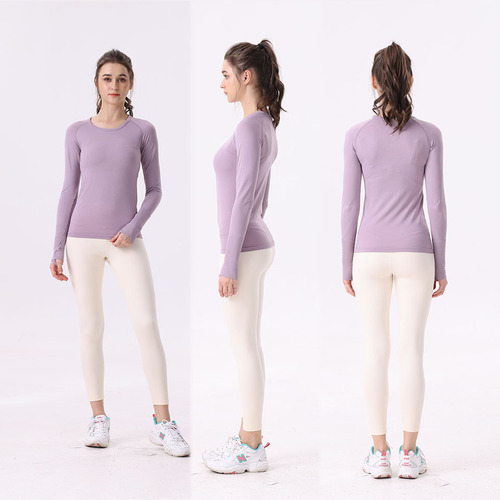 2.0 Yoga Wear Women's Long Sleeve T-Shirt Running High-Elastic Quick-Dry Fitness Pilates Slimming Running Top