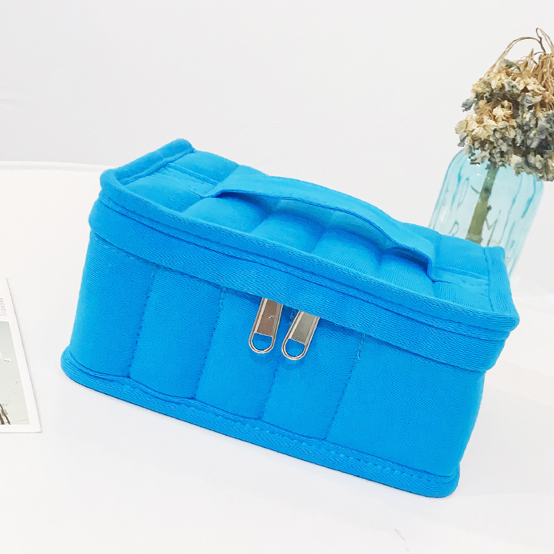 Nueva bolsa de cosméticos portátil de color puro con logotipo impreso, bolsa de cosméticos simple, bolsa de lápiz labial portátil de viaje transfronteriza, venta al por mayor