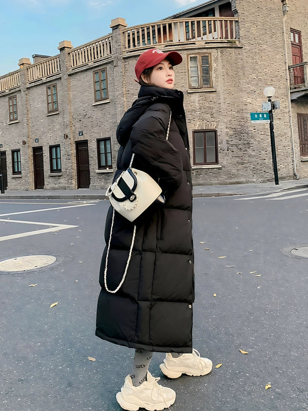 羽绒服女长款过膝2025年冬季新款韩版宽松白鸭绒加厚情侣中戏外套|undefined