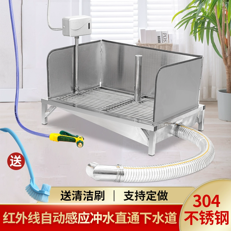 Нержавеющая сталь автоматический промывной собачий туалет в помещении прямой канализационный питомец горшок для подмочек золотистого ретривера