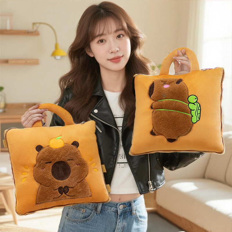 定制创意手提抱枕毛绒毯空调毯子两用午睡空调被男女礼物毛毯