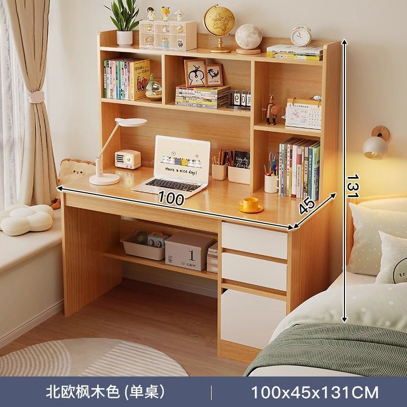 Nuevo escritorio de madera sólida estante en una librería combinada escritorio de escritorio de escritorio de escritorio dormitorio estudiantes simples