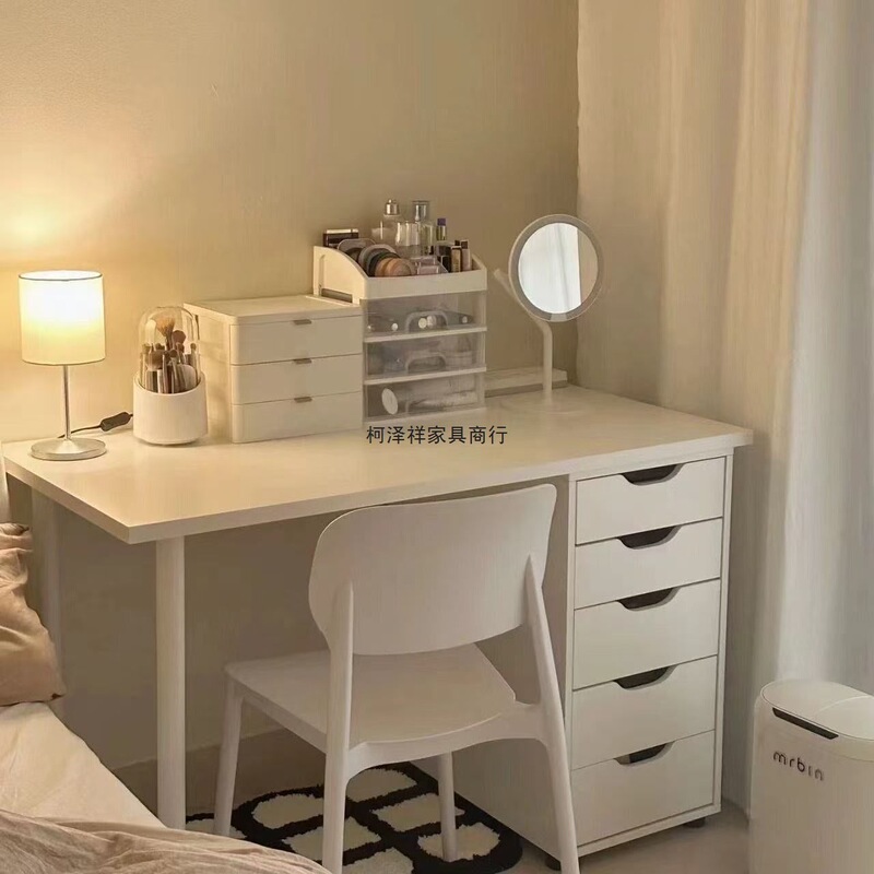 Computer Desk, Office Desk, Simple Home-Use Desk, Trendy Cream-Style Study Desk, Makeup Desk, Vanity Table, Drawer Storage Desk Computer Desk, Office Desk, Simple Home-Use Desk, Trendy Cream-Style Study Desk, Makeup Desk, Vanity Table, Drawer Storage Desk