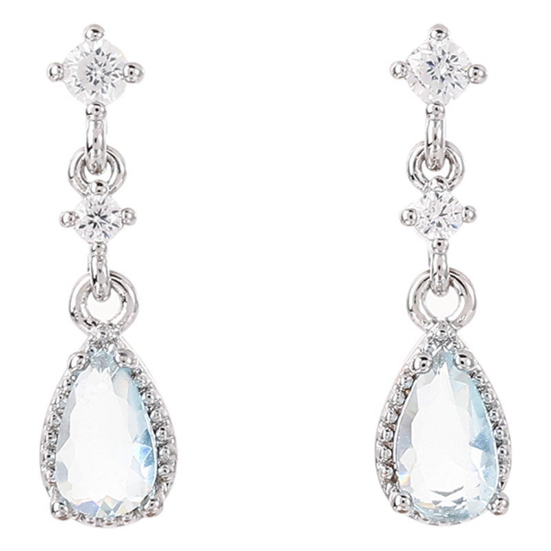 Walden Lake mosquito bobina clip de oreja hembra sin oreja azul claro pendientes de gota de agua temperamento mini pendientes al por mayor