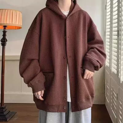 Свободные японские осенние худи для унисекса, цветные (скрытая зелень/белый/чёрный/коричневый), размеры M–3XL