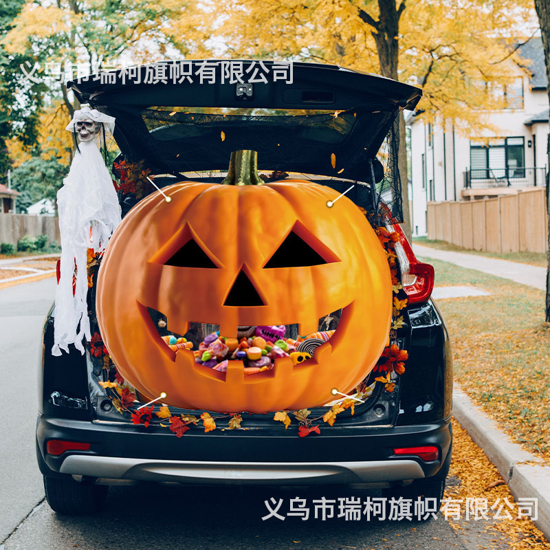 アマゾンクロスボーダー新商品ゴーストフェスティバルトランクバナーハロウィンパンプキン特殊形状装飾トランクフラッグカーテン|undefined
