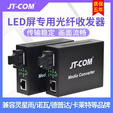 JT-COM千兆光纤收发器LED全彩屏兼容灵星雨中航光电转换器SC/LC口