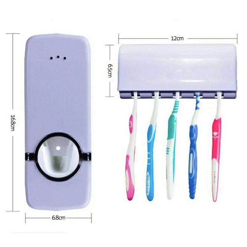 Toque me automática pasta de dientes exprimidor cepillo de dientes titular traje pasta de dientes exprimidor cepillo de dientes traje de lavado
