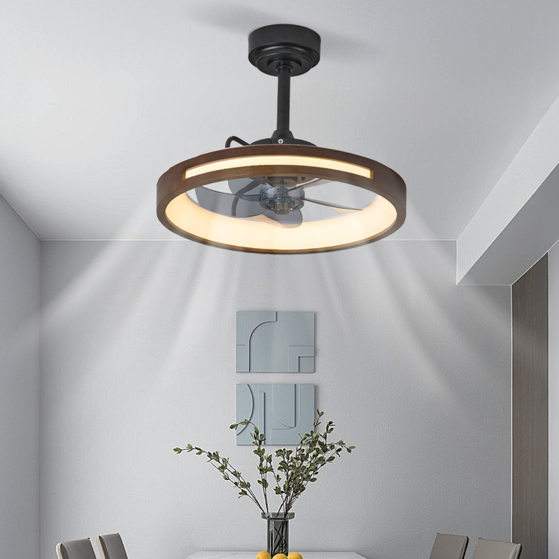 Ventilador de Techo Invisible con Luz de Acrílico y ABS, Silencioso, Control por Aplicación, para Sala de Estar y Dormitorio