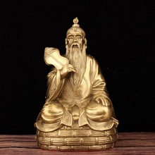 批发黄铜太上老君摆件三清像三清祖师太上老君铜像供奉摆件
