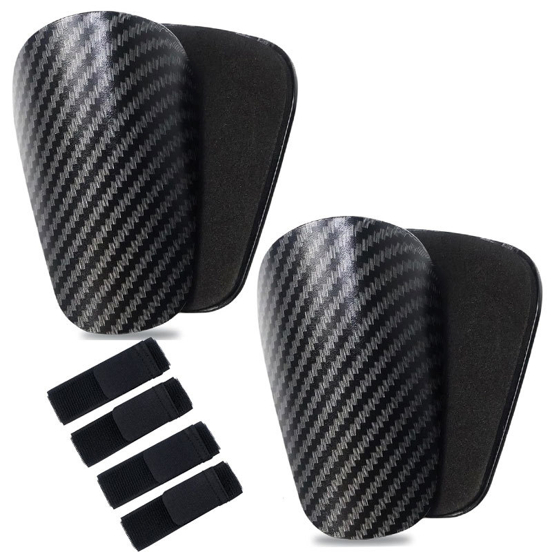 Amazon Foreign Trade Mini Carbon Pattern Football Leg Guard Leg Guard Strap Two-piece Combination Adult Children's Protectors
