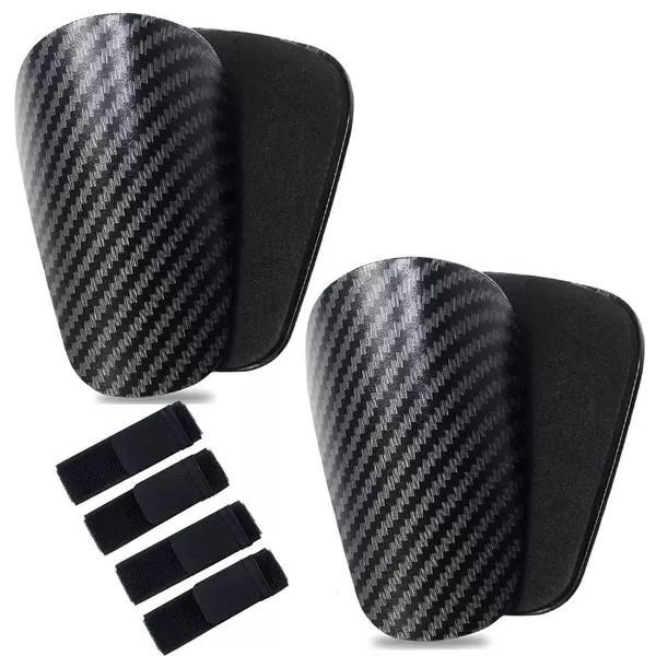 Amazon Foreign Trade Mini Carbon Pattern Football Leg Guard Leg Guard Strap Two-piece Combination Adult Children's Protectors