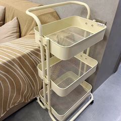 カート棚全炭素鋼キッチン床置き多層移動スナック棚美容院ベッド棚卸売り