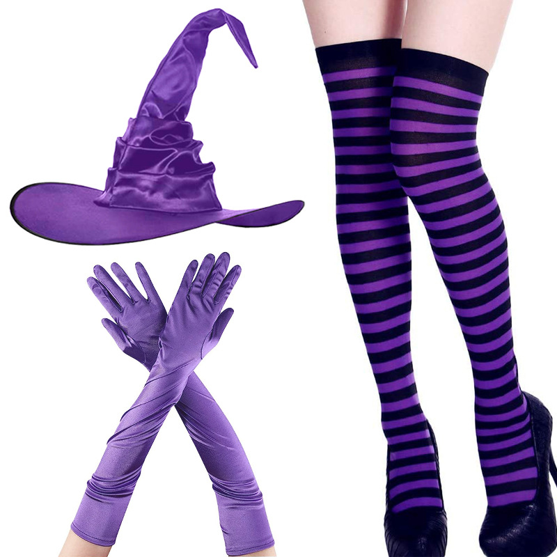 1 Set Quantity Party Occasion Halloween Gothic Punk Stripe Cloth Party Costume Props