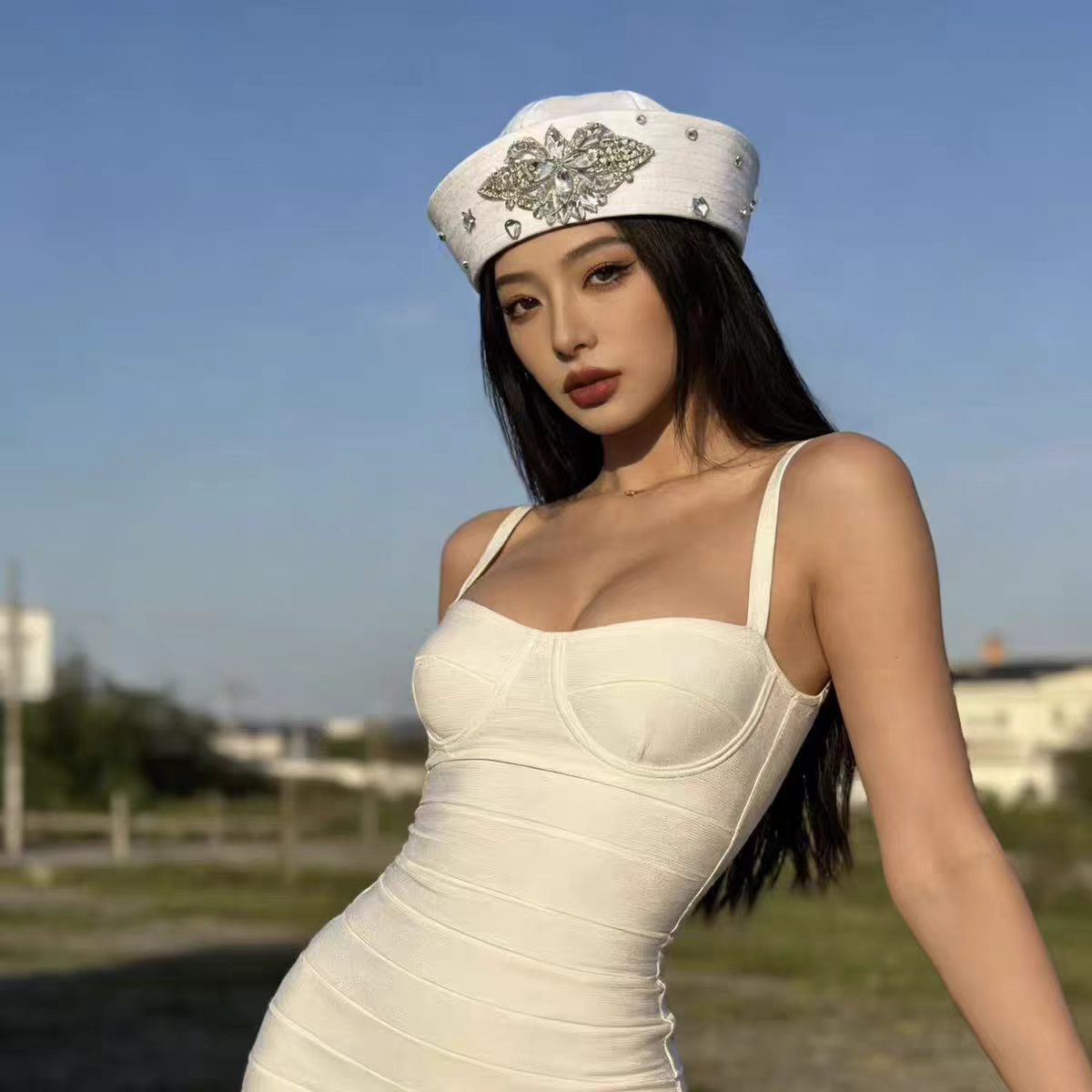 흰색 맞춤 제작 선원 모자