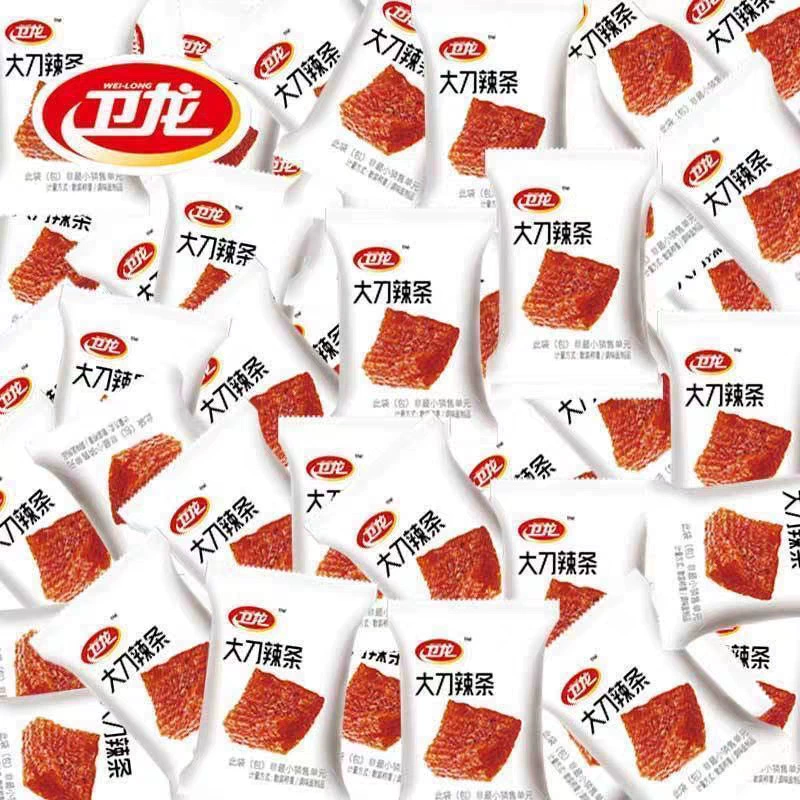 Оптовая продажа ностальгических портативных маленьких упаковок острых полосок и глютеновых закусок из детства от Weilong.