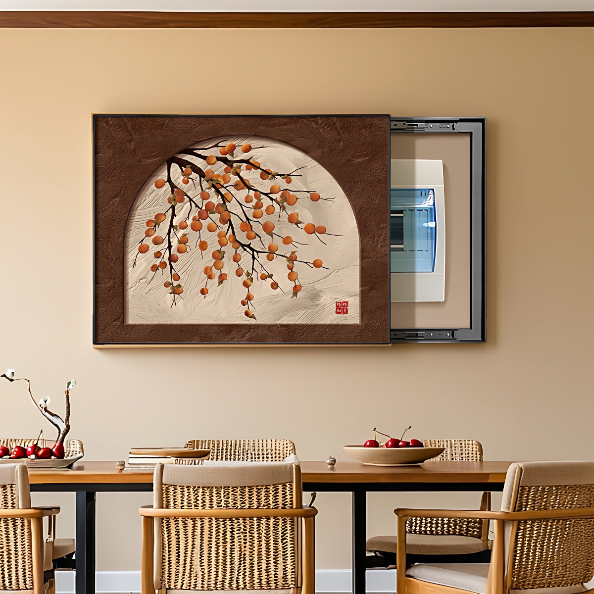 Medieval Style Shishi Ruyi Electric Meter Box Decorative Painting 2025 New Distribution Box Blocking Hanging Painting Electric Switch Box Mural