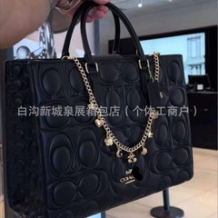 2025新款外贸寇家时尚简约单肩斜挎手提女包包大容量复古印花托特