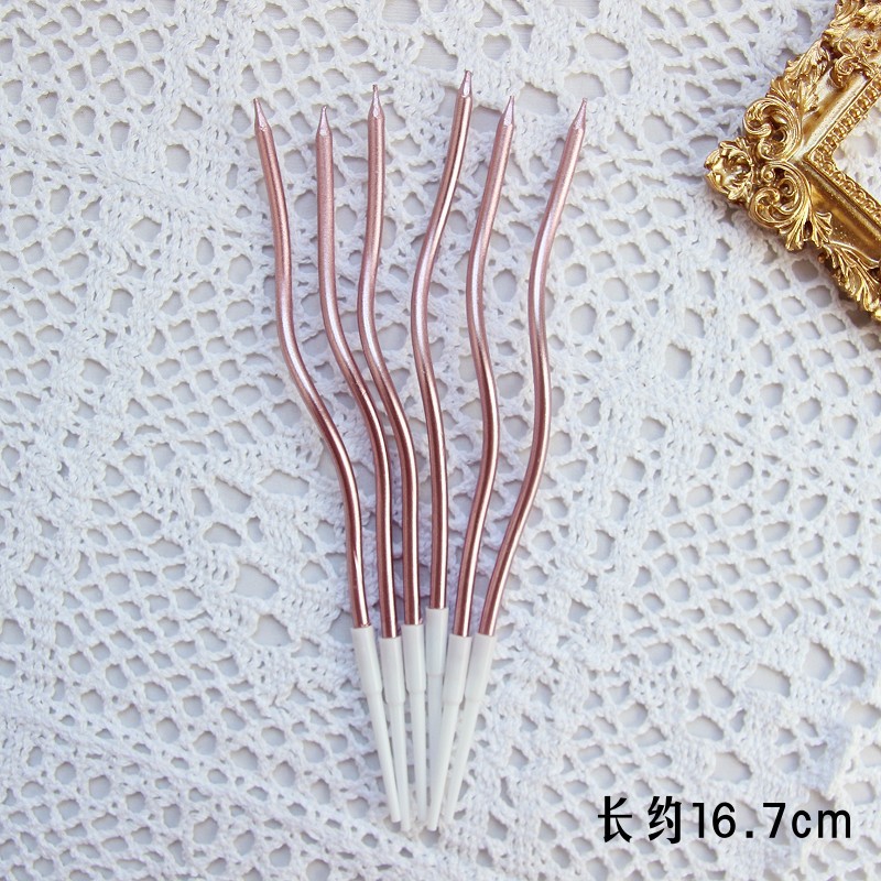 Celebridades de Internet decoración de pastel de cumpleaños vela curva hilo galvanizada de fiesta retro