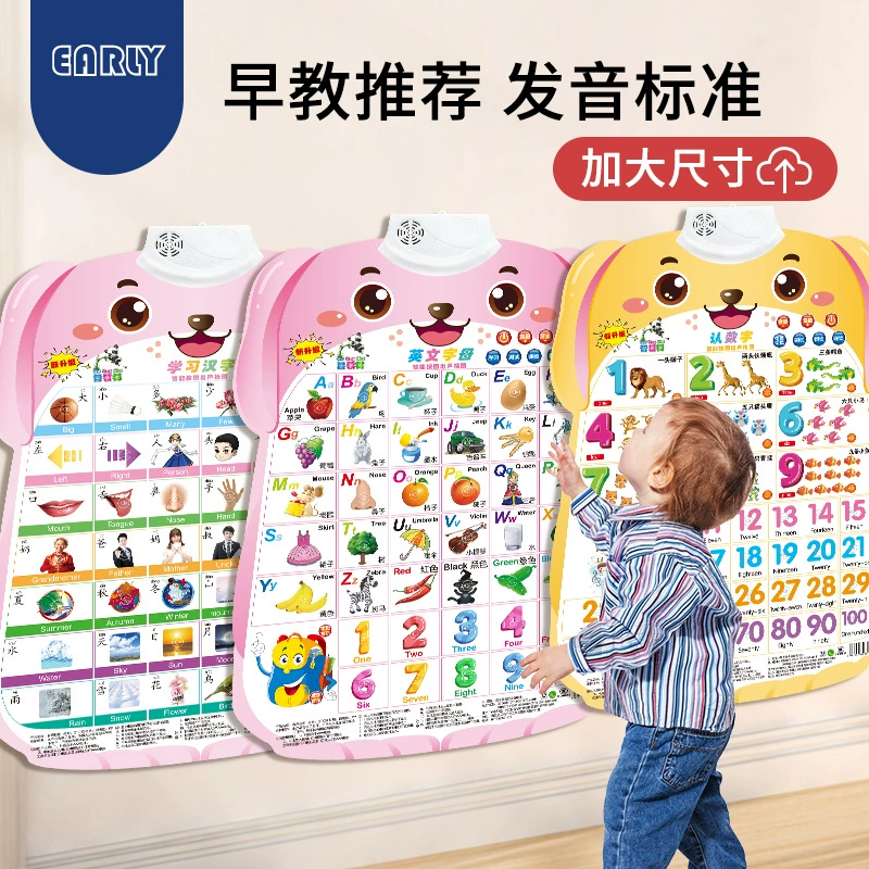 Детские мультфильмы детские забавные звуковые настенные диаграммы, чтобы научиться говорить
