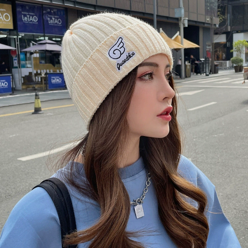 Модный тепловой ободок для послеродового зимнего сезона, симпатичная knitted шапка с милыми медвежатами, корейский стиль