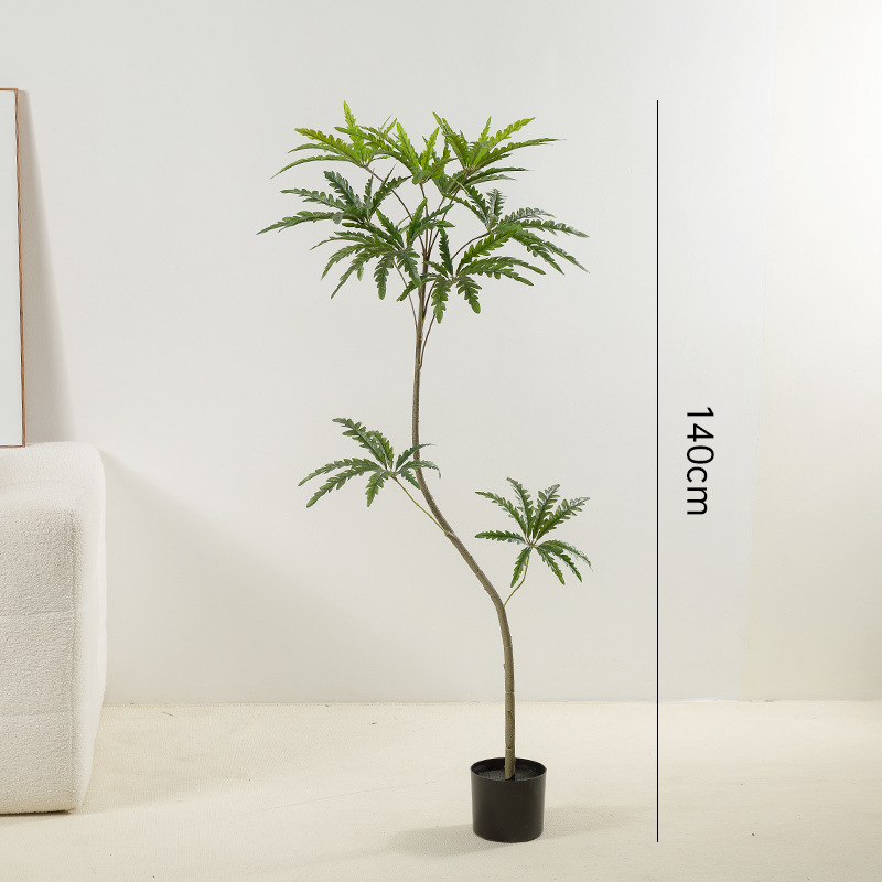 Simulación de plantas verdes, sensación avanzada de madera de pavo real, decoración de interiores para el hogar, plantas de adorno de piso, plantas en macetas, ventanas, plantas de árboles falsos