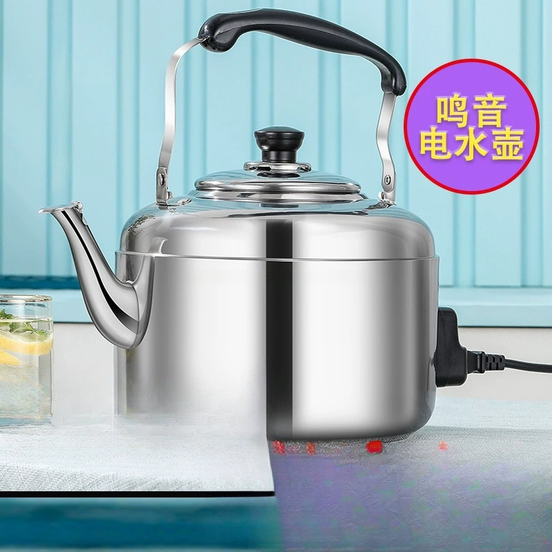 Электрический чайник большой емкости для домашнего использования, электрический чайник со свистком из нержавеющей стали, электрический чайник для воды.