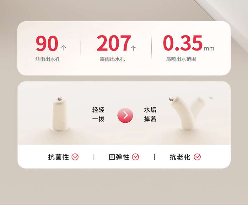 The same cream-style white children's shower head set as the big brand, pressurized headless shower, home shoulder shower, back shower and bathing undefined