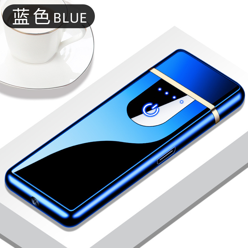 タッチネット赤充電ライター防風個性創意usb電子シガレット彫刻彼氏両面|undefined
