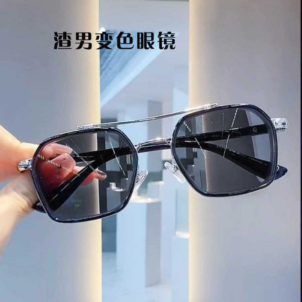 편광 변색 [블랙 실버 프레임]