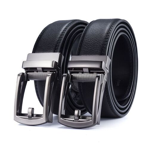 Men's Genuine Leather Belt, Automatic Buckle, Two-Layer Cowhide, Business Style, Faux Pin-Clasp Design, Fashionable & High-Grade Waistband—Dropshipping Available