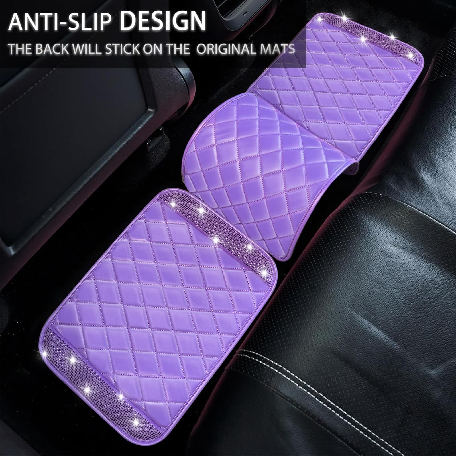 Cross-Border Foreign Trade Car-Mounted Diamond-Encrusted Anti-Slip Car Floor Mats, Universal Carpet Floor Mats, Easy to Clean, All-Season Floor Mats