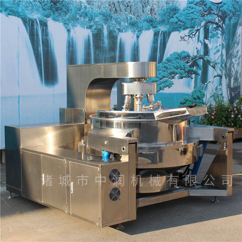 平底多爪海鲜酱炒制设备 海鲜酱搅拌炒制锅 全自动搅拌炒酱锅